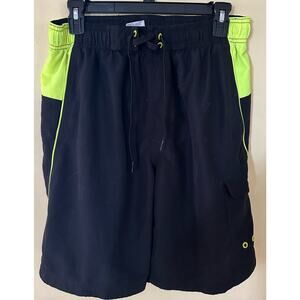 Mens black/yellow speedo swimming trunks size medium